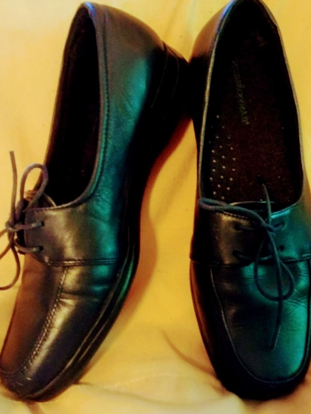 Grasshoppers‎ Comfort Nurse Black Leather Oxfords Shoes 8